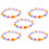 5Pcs Adjustable Soft Plush Cats Collar Set with-L Rainbow style 1