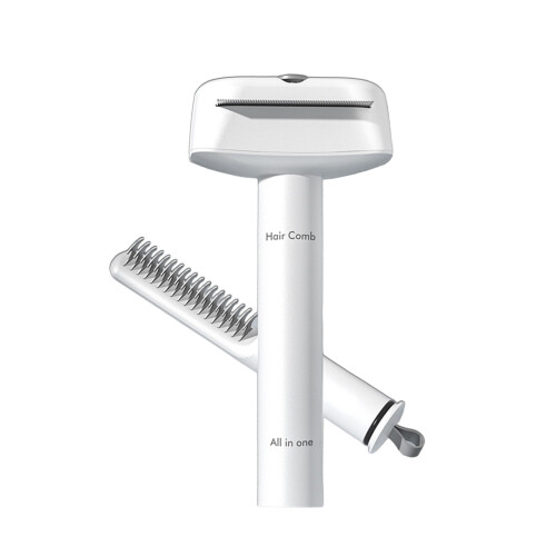 Practical Skidproof Handle Dogs Open Knot Comb Brush-White