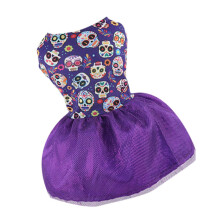 Hundekleid, Camping-Kleidung, Kürbis-Schädel,-Mesh lila S