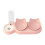 Double Pet Bowl with Automatic-light pink   solid color bowl 1