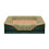 Dog Puppy Bed Rectangular Base Detachable-Dark green brown M 1
