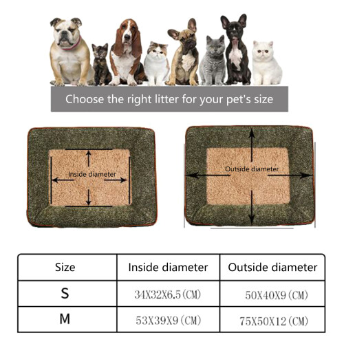 Lit pour chien et chiot, Base rectangulaire,-gris marron M 2