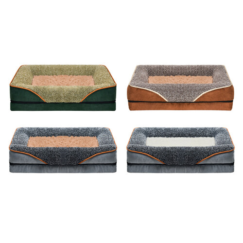 Lit pour chien et chiot, Base rectangulaire,-gris marron M 1
