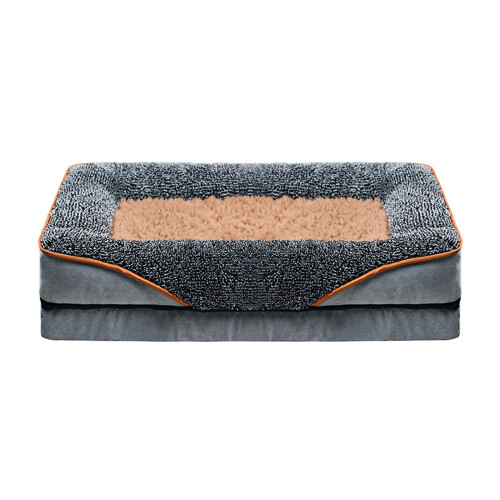 Lit pour chien et chiot, Base rectangulaire,-gris marron M