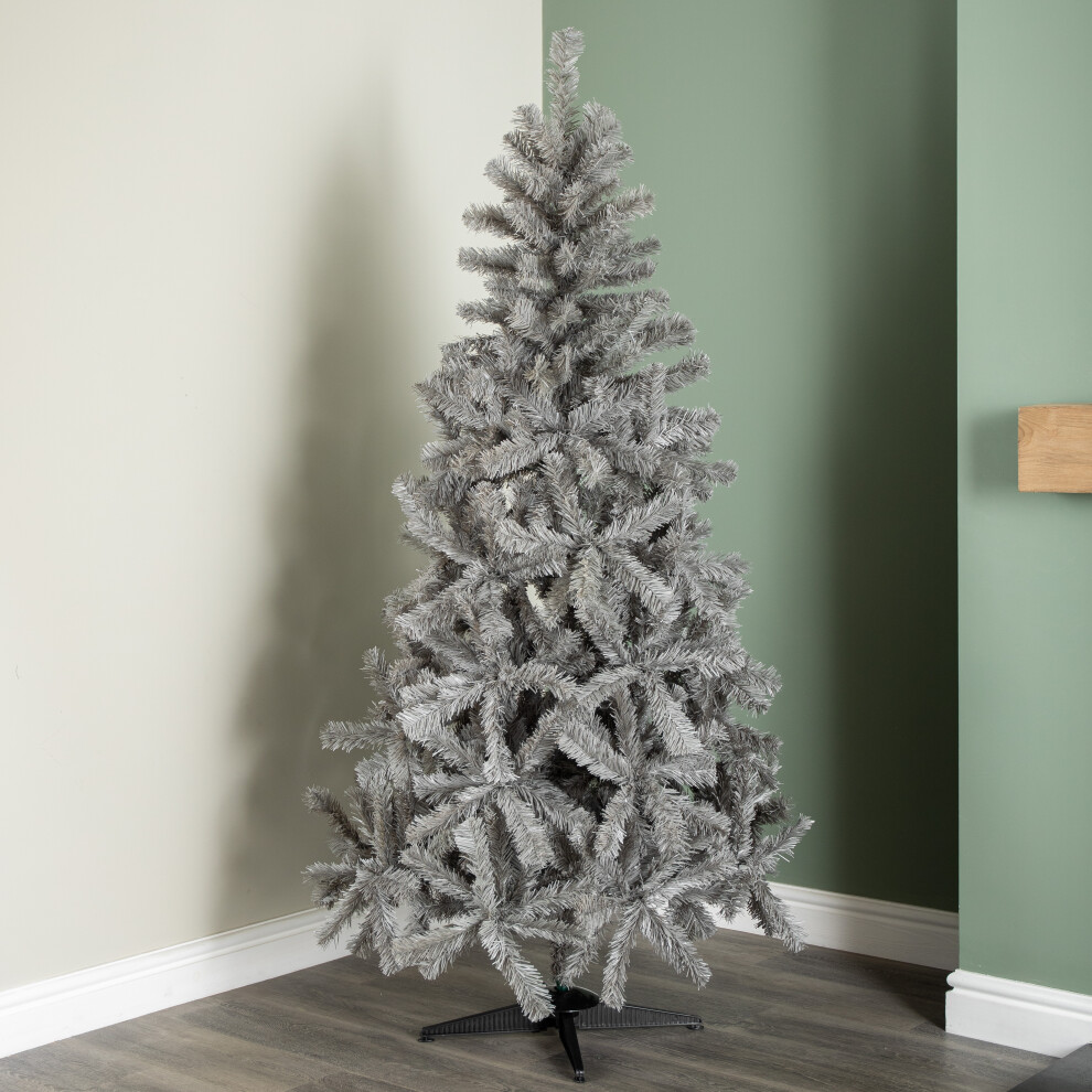 Samuel Alexander 6Ft (180Cm) Colorado Spruce Christmas Tree With Wrapped Branches & 483 Tips Grey