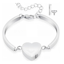 Heart Cremation Bracelets for Human and Pet Memorial Urn-silver