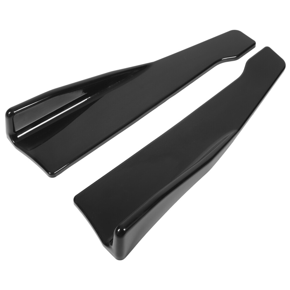 2 Pcs 35Cm Glossy Abs Rear Bumper Canard Lip Splitters For Seat Leon A3 A4 A6 Black 3111370086079