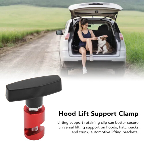 2pcs Car Hood Lift Support Clamp Retainer Kit Aluminum Plastic Red 2