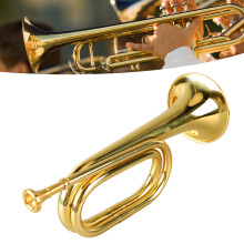 Military Style Brass Trumpet C Key for Beginners with Mouthpiece Gift Gold