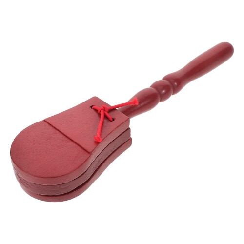 2St Kinder Castanets Donkerrood Percussion Instrument Speelgoed 1