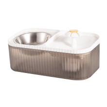 2-in-1 Pet Automatic Feeder Cat Drinking Bowl Cat Bowl-White