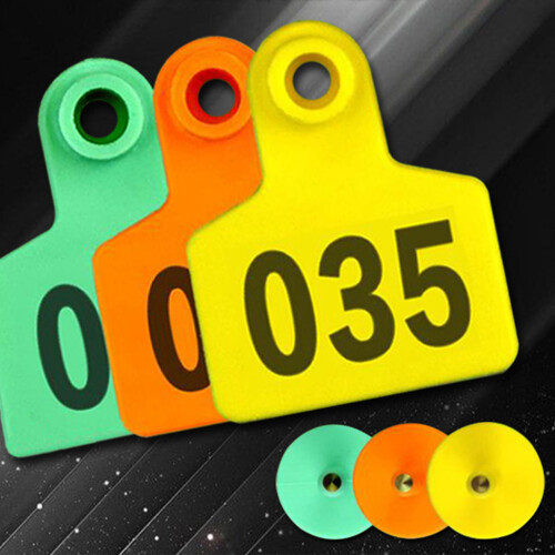 Cattle Ear Tags Plastics Ear Tags with Number 001-100-orange 1