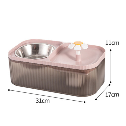 2-in-1 Pet Automatic Feeder Cat Drinking Bowl Cat Bowl-White 2