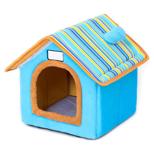 Lit chaud pour animaux de compagnie, tente d'intérieur-Bleu