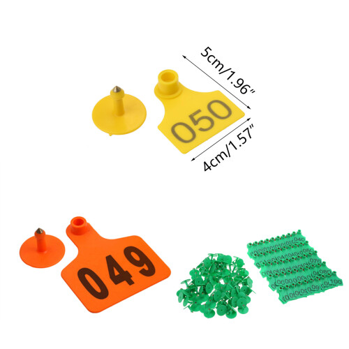 Cattle Ear Tags Numbered Large Ear Tags for Sheep Cows-Yellow 2