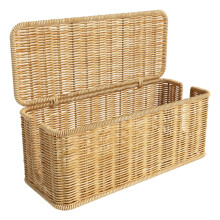 Belüftete Rattan-Kabelmanagementbox mit Deckel sichert