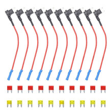 10Pcs Car Fuse Holder with 10Amp 20A Standard Low Profile Fuse