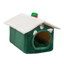 Maison d'hiver confortable pour chat et chien, nid doux,-Vert S