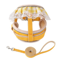 Cute Lace Bunny Cat Leash and Harness for Cats/Puppy-M Yellow