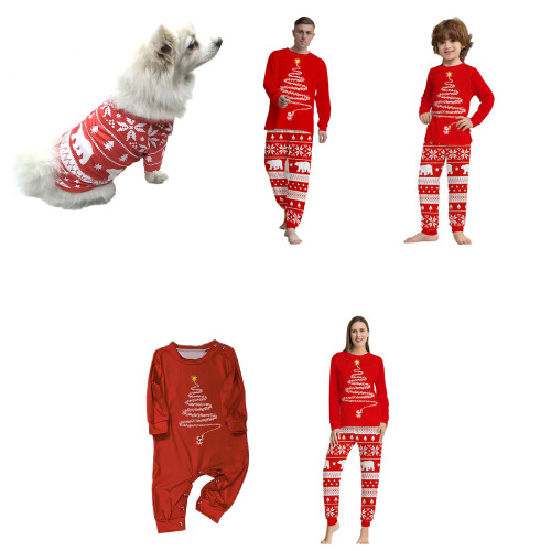 Weihnachtspyjama für Kinder, Papa, Mutter, Baby,-Rote Mutter L 2