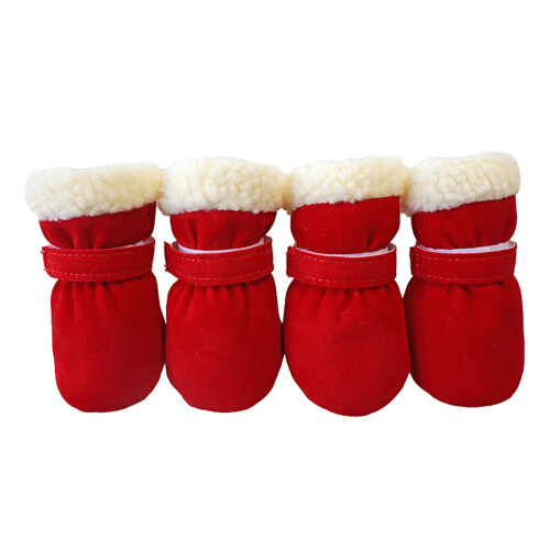 Chaussures antidérapantes pour chiots, chaussons-Rouge S