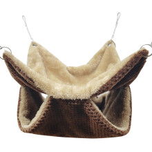 Winter Warm Hamster Hammock Hanging Beds House for-Dark Brown L