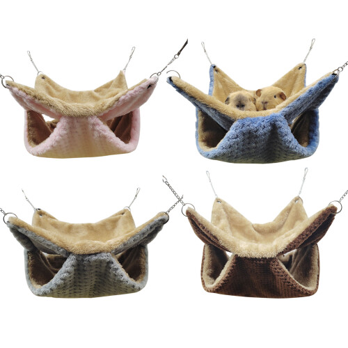Creative Hammock Hanging Beds Plush Cage-Dark Brown L 1