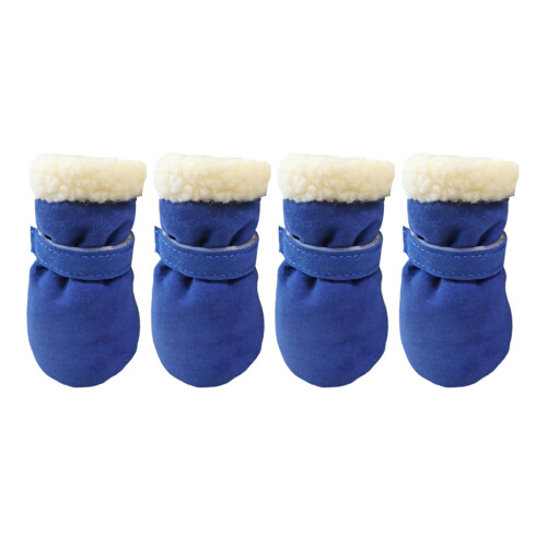 Hiver chaud chaussures pour animaux de compagnie 4-Bleu M