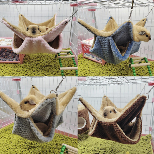 Creative Hammock Hanging Beds Plush Cage Double-layer-Gray L 2