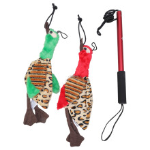Dogs Flirt Pole with Squeaky Toys Dog Extendable Teaser Wand