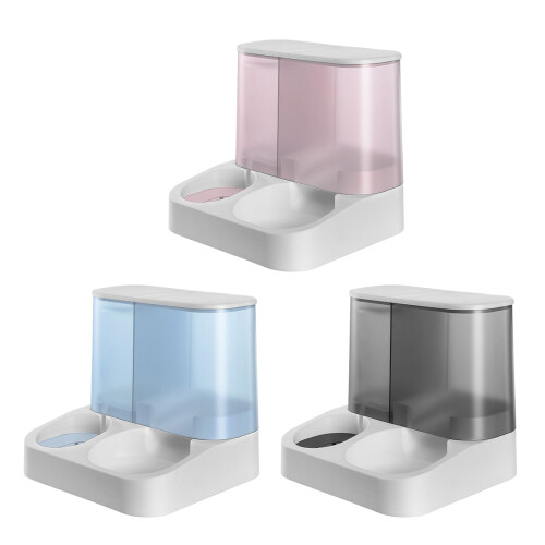 Automatic Pet Automatic Feeder and Waterer Food Container-Blue 1