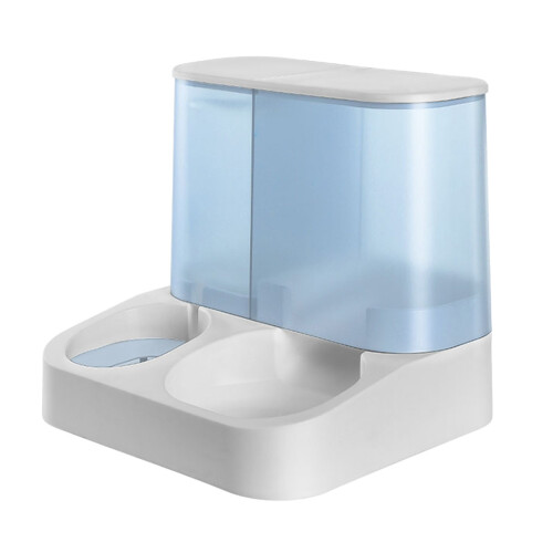 Automatic Pet Automatic Feeder and Waterer Food Container-Blue