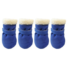 4pc Thick Warm Windproof Winter Pet Dog Shoes Anti-slip-Blue L