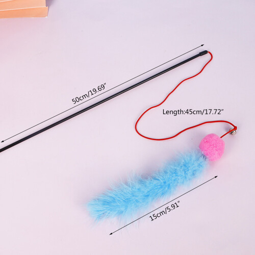 Cats Teaser Toy Interactive Feather Wand for Indoor Kittens for 2