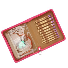 Ergonomic Interchangeable Circular Knitting Needle Set with Bag 10 Pairs