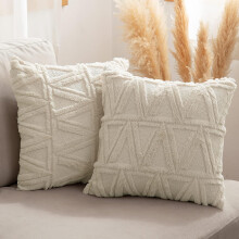 Soft Plush Short Wool Velvet Decorative Throw Pillow Covers, Handpicked Fabric with Exquisite Craft for Your Living Room, Bedroom, Luxury Style