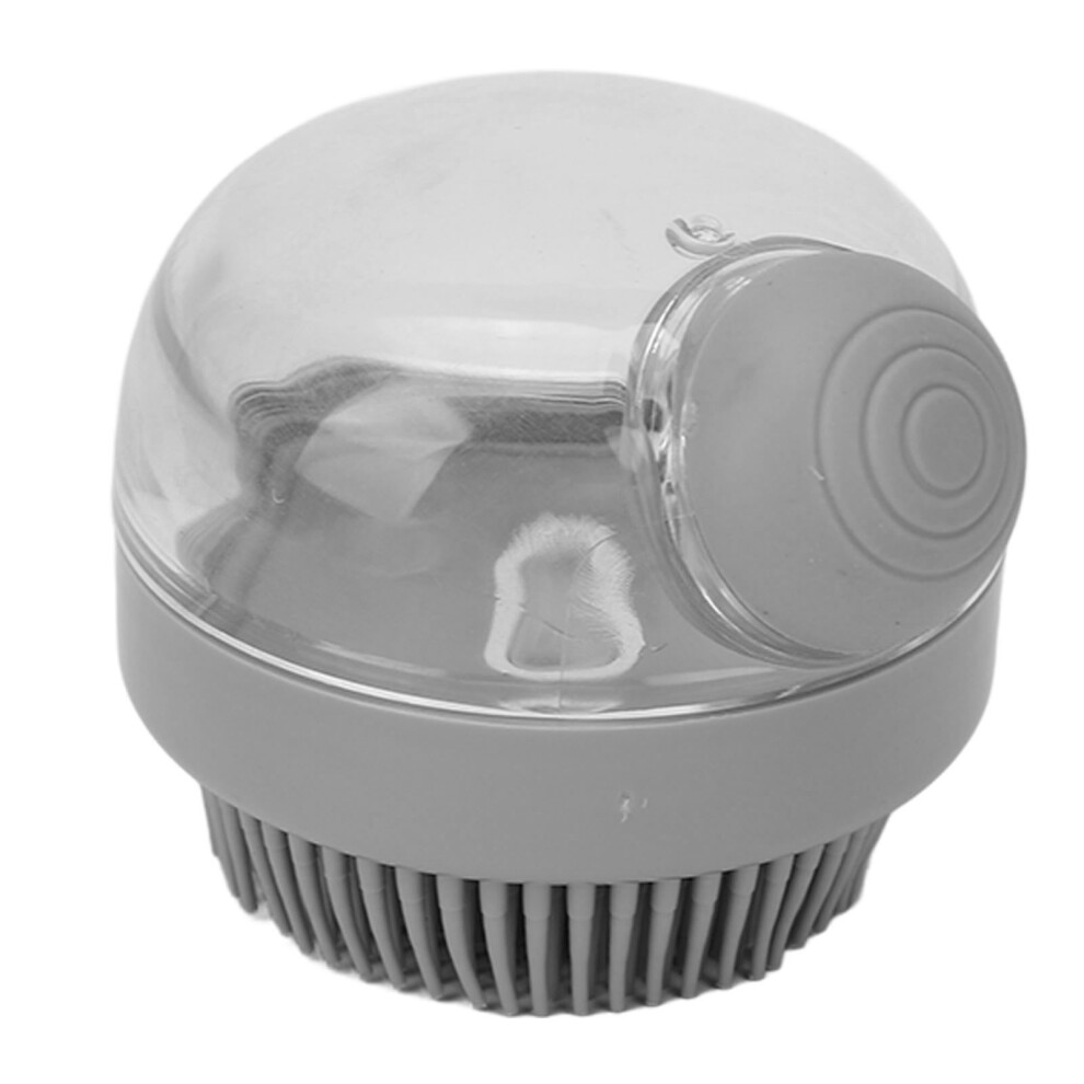 Grey Silicone Head Scrubber Press Brush for Gentle Scalp Cleaning