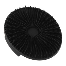 Brosse de bain à poils en silicone souples - Gant de nettoyage rond noir