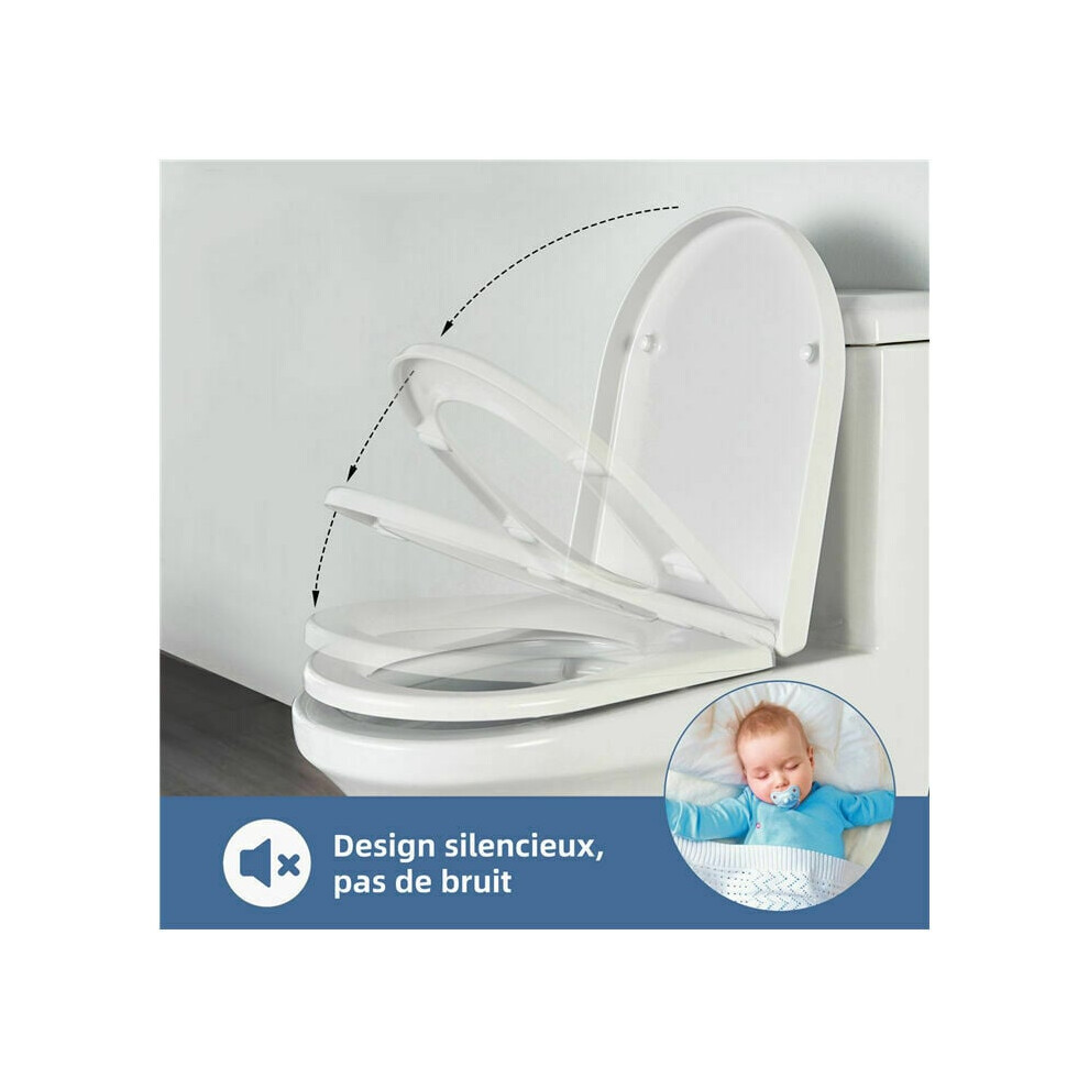 Elongated Toilet Seat With Soft Close Function, Elongated Toilet Seat Quick Release Hinges For Easy Clean, Durable Duroplast Construction With 9169997138378