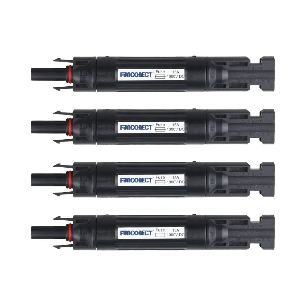 Solar Panel Inline Fuse, Compatible With Pv Cables, Built-In Fuse Quick Connect Disconnect, Automatic Locking Secure Connection, For Wide Range Dc 9405630248494