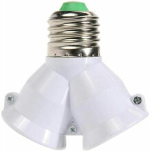 E27 till dubbel E27-adapter, förstärkt belysningsområde med högtemperaturbeständig sockel, LED-lampadapter för din inomhusbelysning