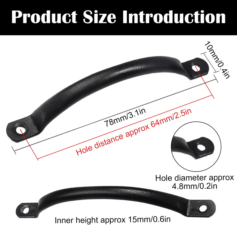 Bow Shaped Cast Iron Vintage Cabinet Pull Handles, Antique Black Finish For Timeless Appeal, Perfect For Barn Doors Garden Gates And More 9169997138743