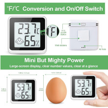 Digitale hygrometer, binnenthermometer met gebruiksvriendelijk emoji-display en industriële sensoren, ideaal voor woonkamers, slaapkamers en keukens.