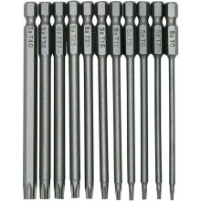Set di punte Torx di sicurezza ad alta forza torsionale, qualità industriale, punte per avvitatore a impulsi magnetiche con attacco esagonale a