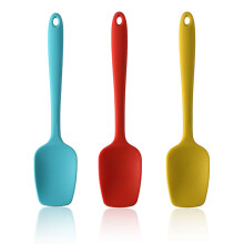 Seamless Design Silicone Spatula Set, High Grade Silicone, Heat Resistant Up To 315C/600F, Slightly Bent Tip For Enhanced Mixing, Odor Resistant,
