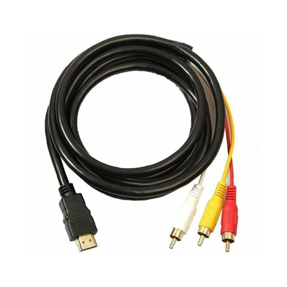 Hdmi To Rca Conversion Cable Ensures Easy Home Entertainment Setup, Digital Signal Transmission Supports All Hdtv Devices 1.5M Plated Connectors Gold 9405630922189