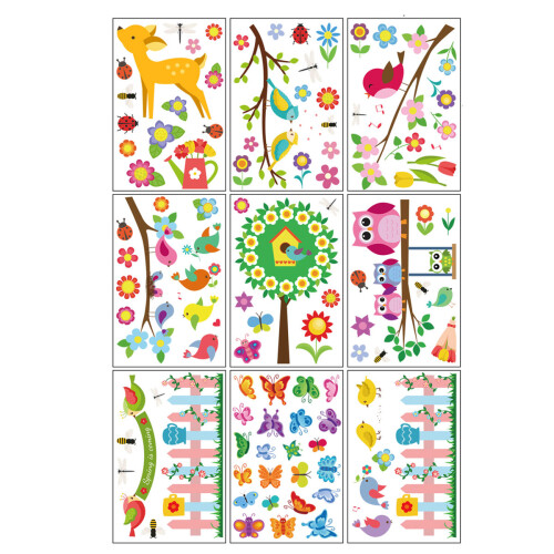 Spring Window Clings For Home Decor, Double Side Printed Stickers With Vibrant Design Elements, Waterproof And Durable Spring Decorations (9 Sheets)
