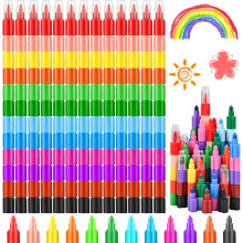 Crayones construibles para diversión creativa, colores vibrantes para útiles escolares y de oficina, crayones seguros y no tóxicos con tamaño