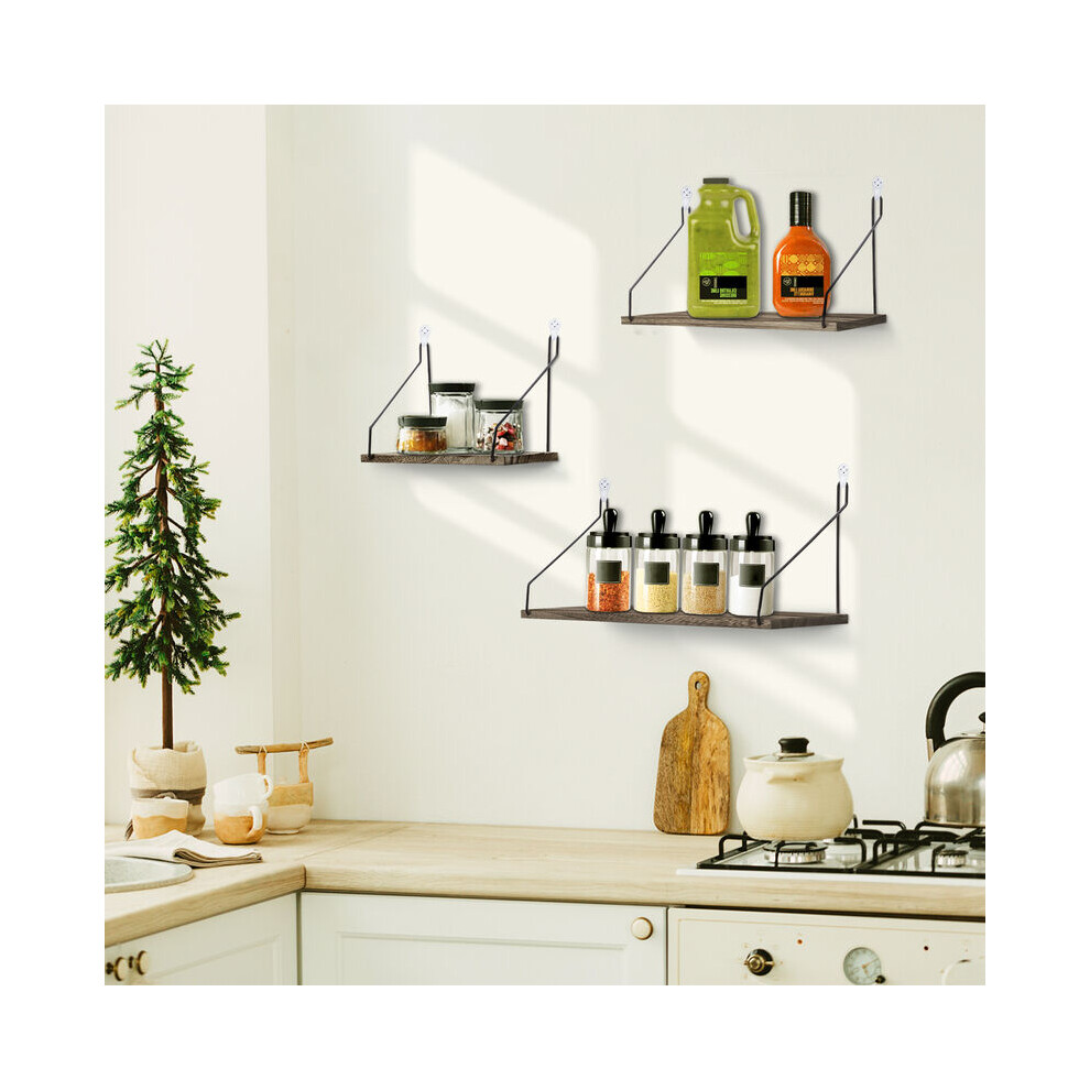 Eco-Friendly Rustic Wood Floating Shelves, Multi-Functional Wall-Mounted Storage For Space-Saving Decor, Natural Wood Panels With Strong Bearing 9169997147349