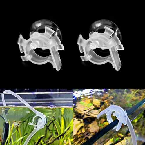 Fish for Tank Pipe Holder with Suction Cup Plastic Clamp Clips 1